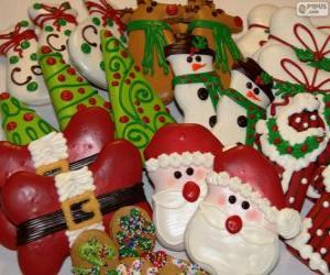 Puzzle Όμορφα Χριστούγεννα τα cookies σε διάφορες μορφές
